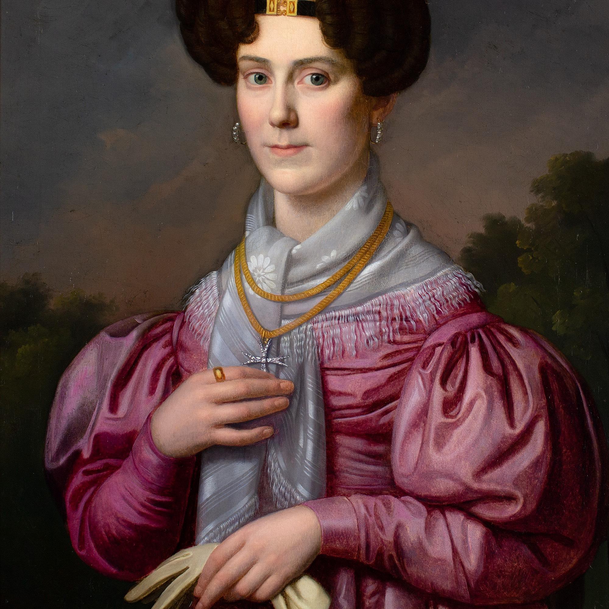 Franz Xaver Winterhalter (Circle), Portrait Of A Lady In A Pink Dress For Sale 5