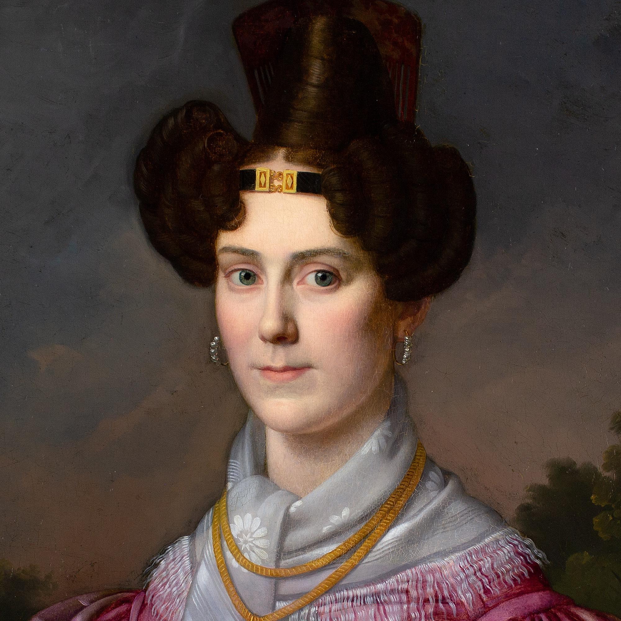 Franz Xaver Winterhalter (Circle), Portrait Of A Lady In A Pink Dress For Sale 6