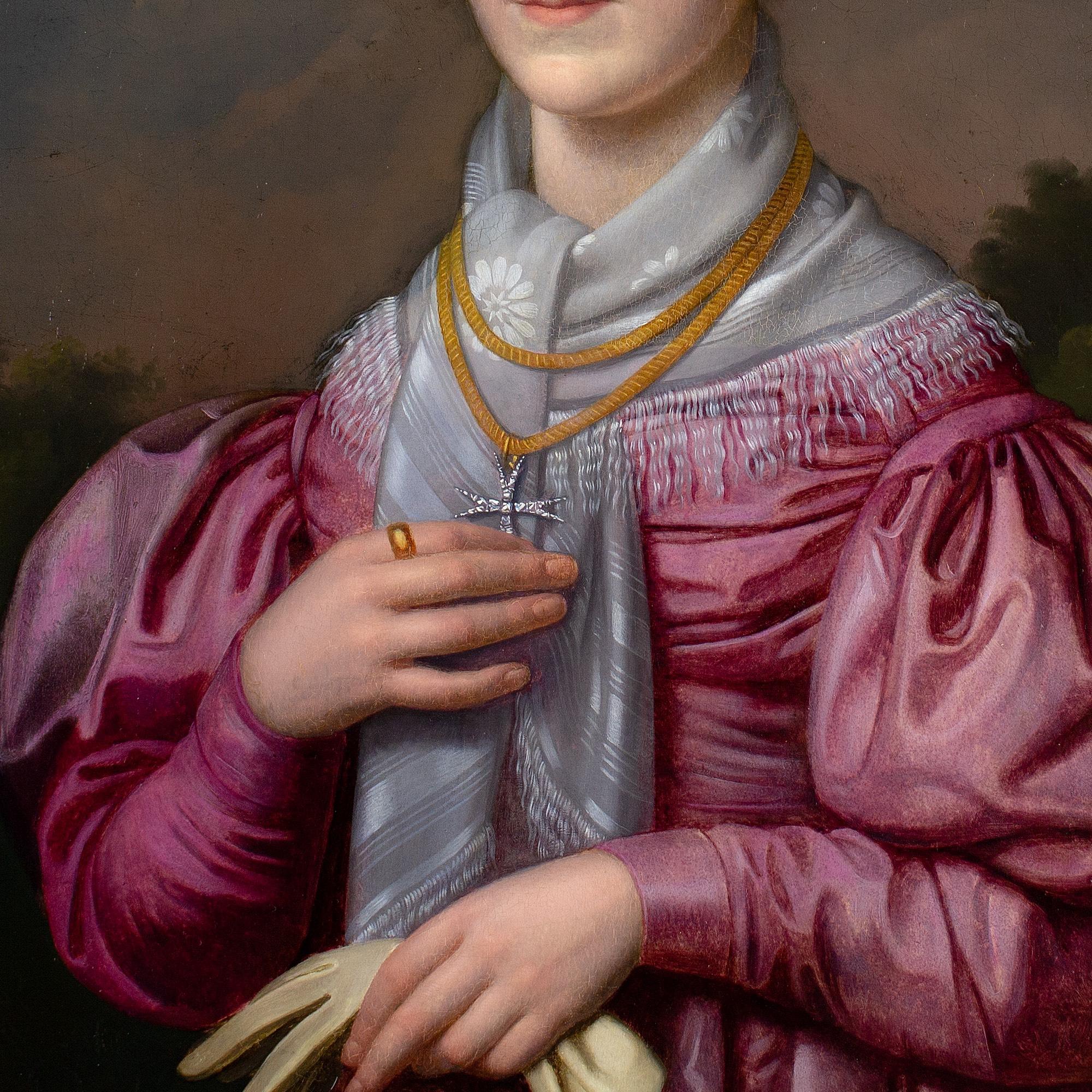 Franz Xaver Winterhalter (Circle), Portrait Of A Lady In A Pink Dress For Sale 7