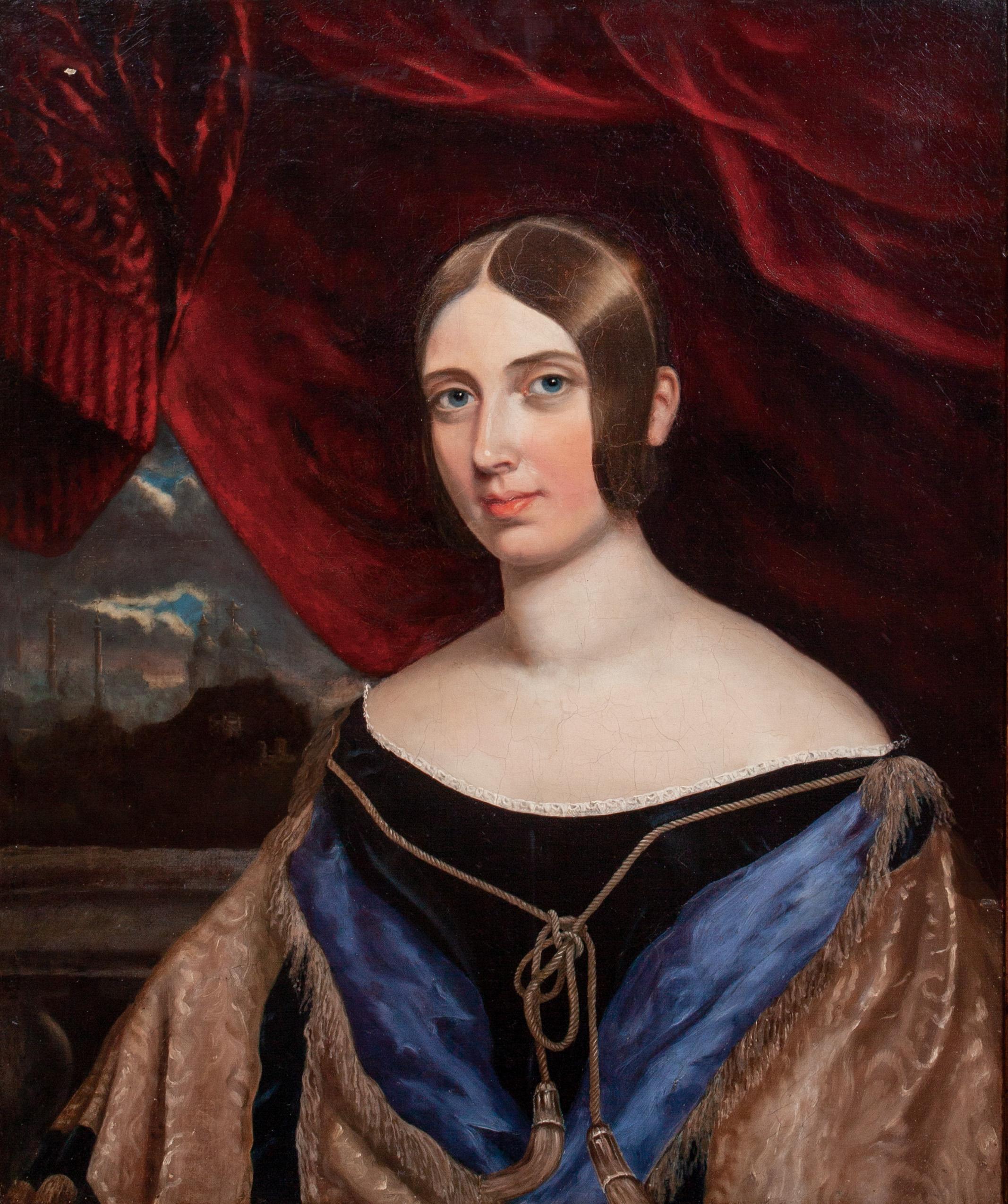 Retrato De Una Joven Reina Victoria (1819-1901), Siglo XIX - Portrait Painting Negro de Franz Xaver Winterhalter