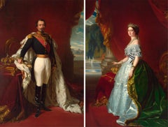 Antique Portraits Of Emperor Napoleon III And Empress Eugénie By Studio Of Franz Xaver W