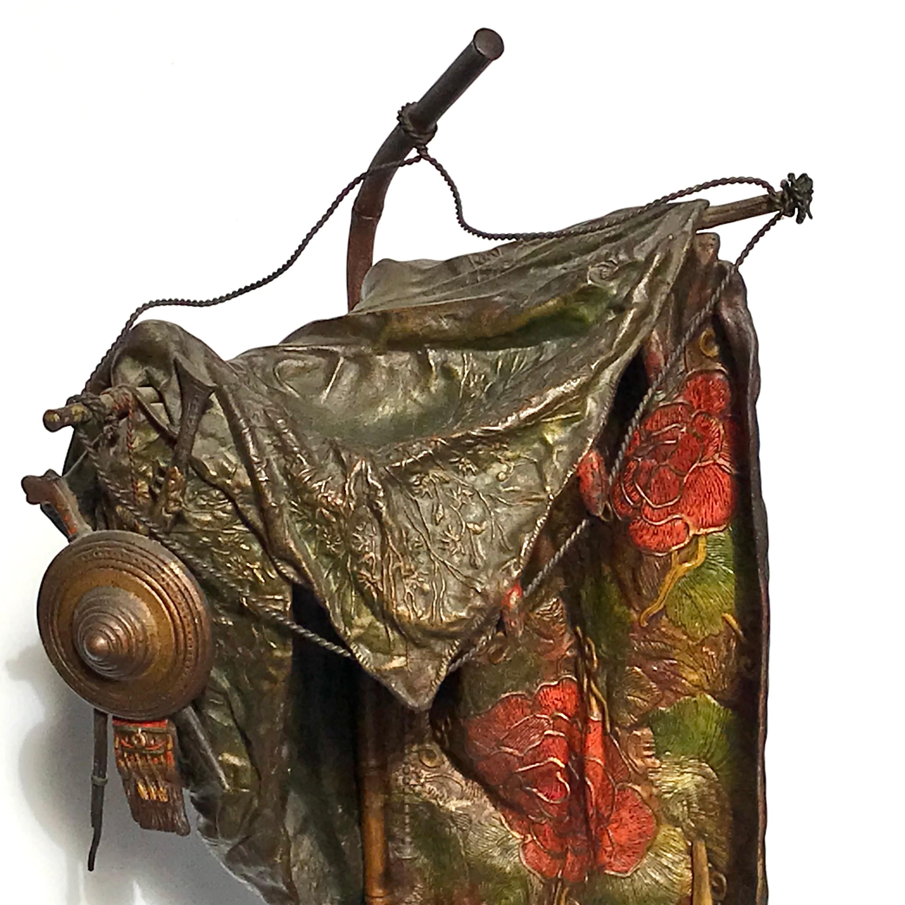 Cast Franz Xavier Bergman (1861-1936) Cold Painted Bronze Table Lamp For Sale