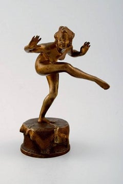 Franz Xavier Bergman Style, Figurative Bronze Sculpture, Erotic Dancer