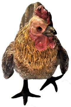 Franz Xavier Bergmann, a Hen, Miniature Vienna Bronze Sculpture, circa 1900