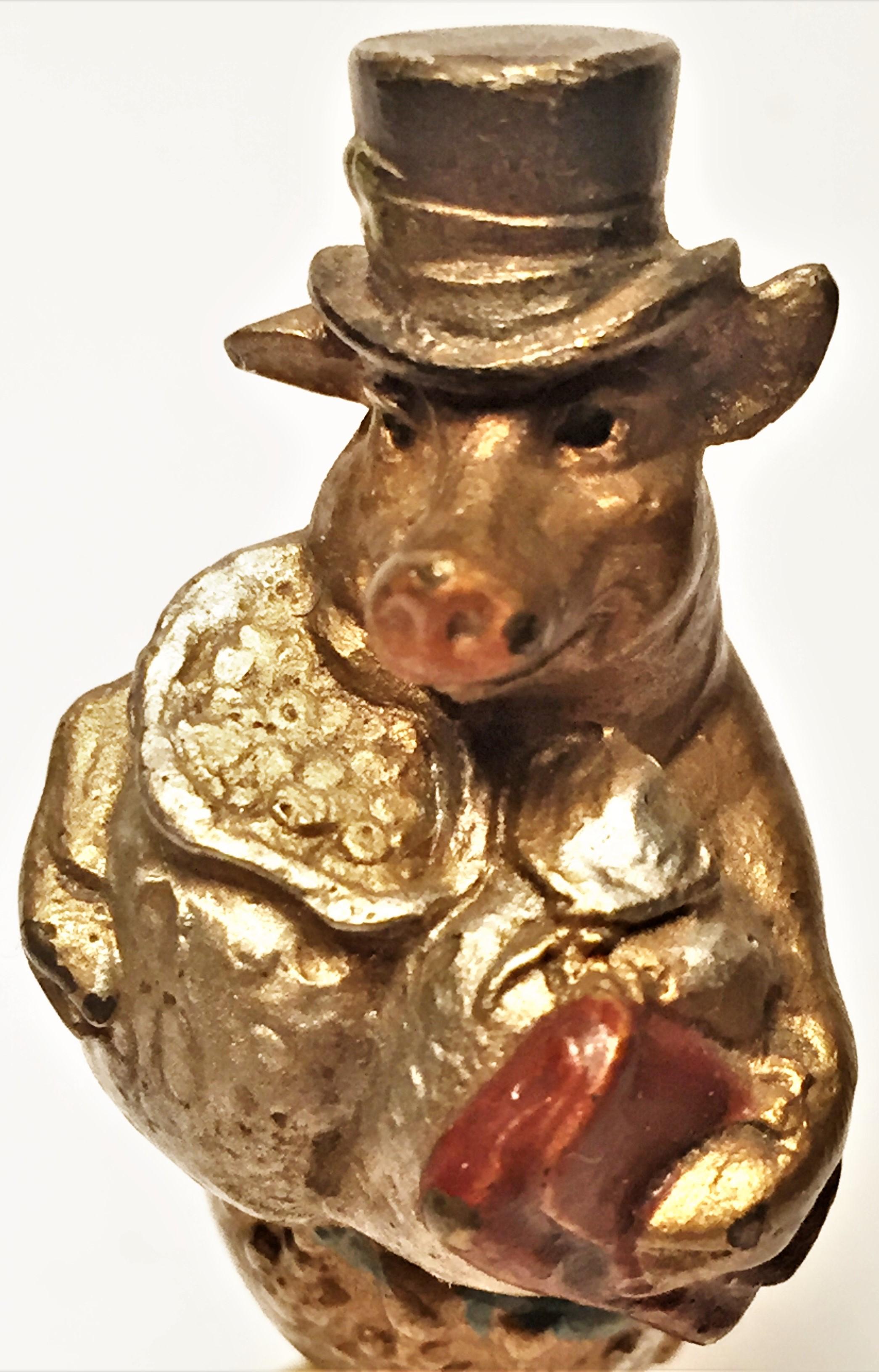 Miniatur- Wiener Bronzeskulptur von Franz Xavier Bergmann:: Bourgeois:: um 1900 (Gemalt) im Angebot