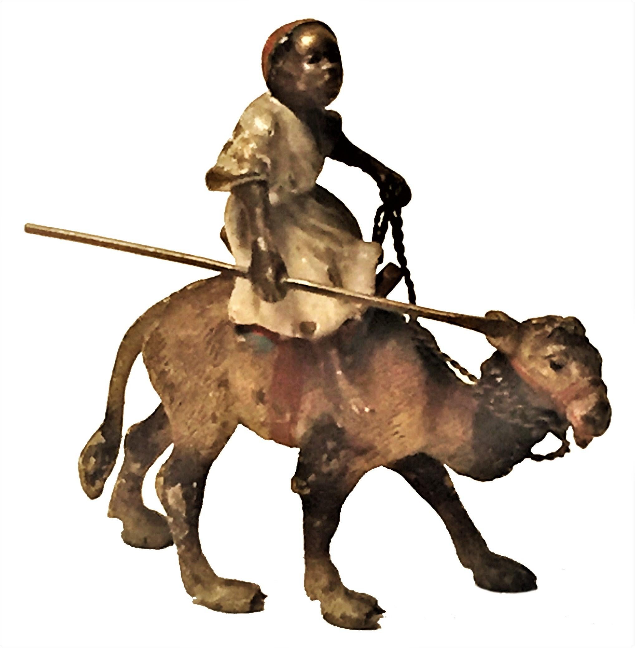 Jugendstil Franz Xavier Bergmann, cavalier camel, sculpture miniature en bronze de Vienne, vers 1900 en vente