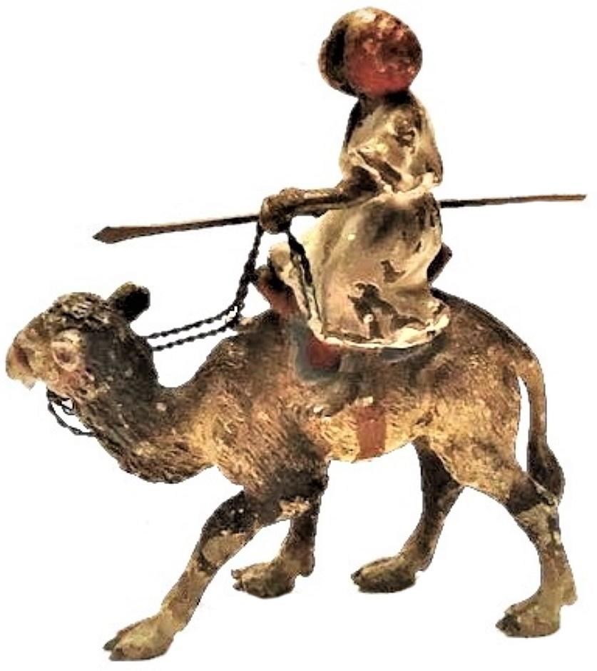 Austrian Franz Xavier Bergmann, Camel Rider, Miniature Vienna Bronze Sculpture circa 1900 For Sale