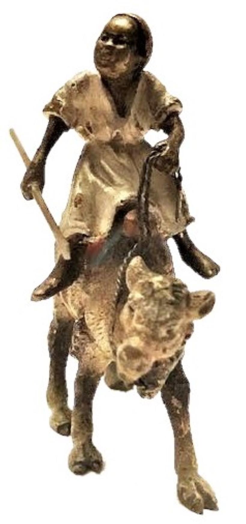 Début du 20ème siècle Franz Xavier Bergmann, cavalier camel, sculpture miniature en bronze de Vienne, vers 1900 en vente