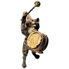 Franz Xavier Bergmann, Drummer, Miniature Vienna Bronze Sculpture, circa 1900