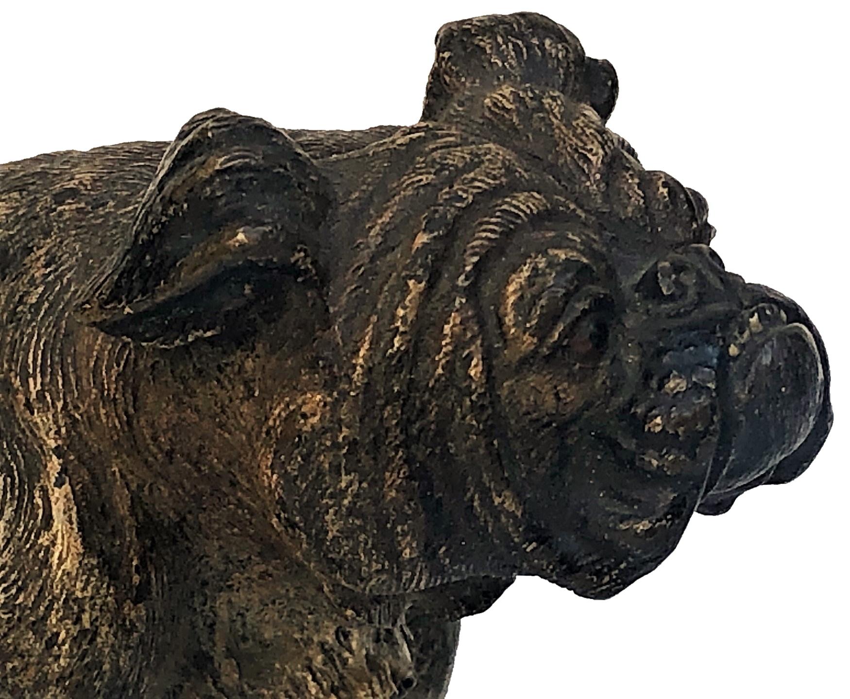 Französischer Bulldogge, Wiener Bronzeskulptur, Ca. 1900, von Xavier Bergmann im Angebot 1
