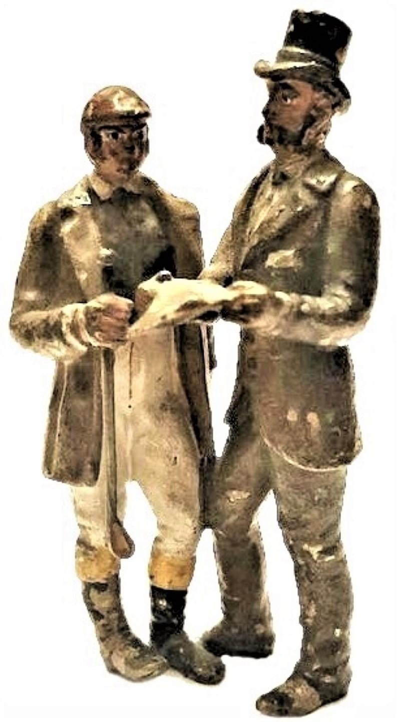 Jugendstil Franz Xavier Bergmann, Exchanging News, Miniature Vienna Bronze, circa 1900 For Sale