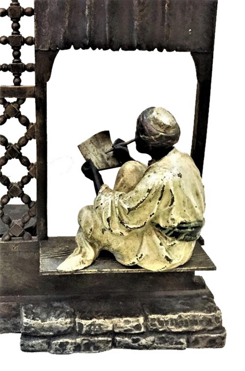 Franz Xavier Bergmann, Jugenstil Vienna Bronze Sculptural Inkwell, circa 1900 1