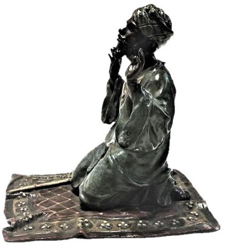 Schreibtisch-Skulptur aus Wiener Bronze von Xavier Bergmann, Göttlicher Mann, um 1900 (Österreichisch) im Angebot