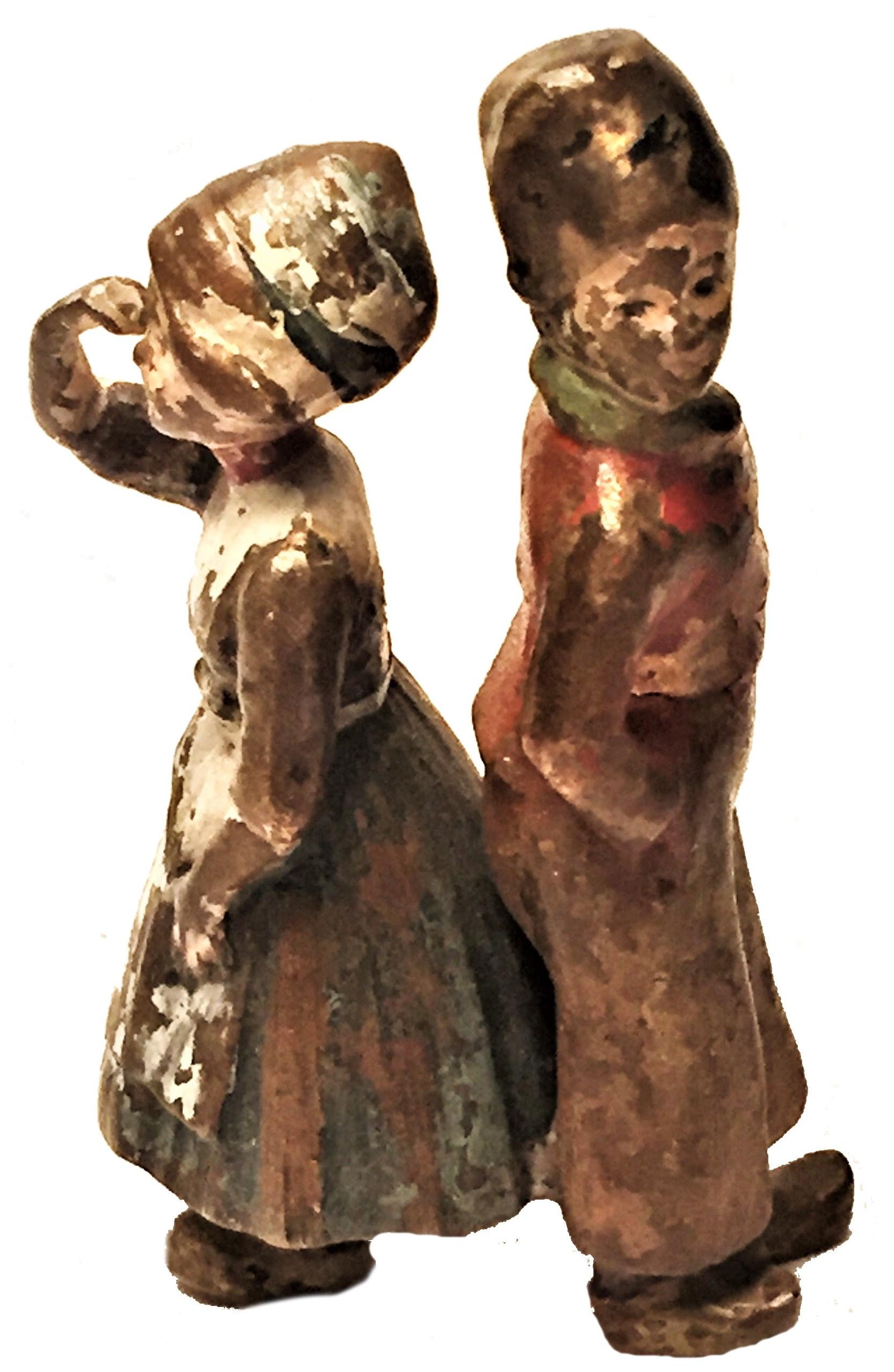 Painted Franz Xavier Bergmann, Quarrel, Miniature Vienna Bronze Sculpture, circa 1900
