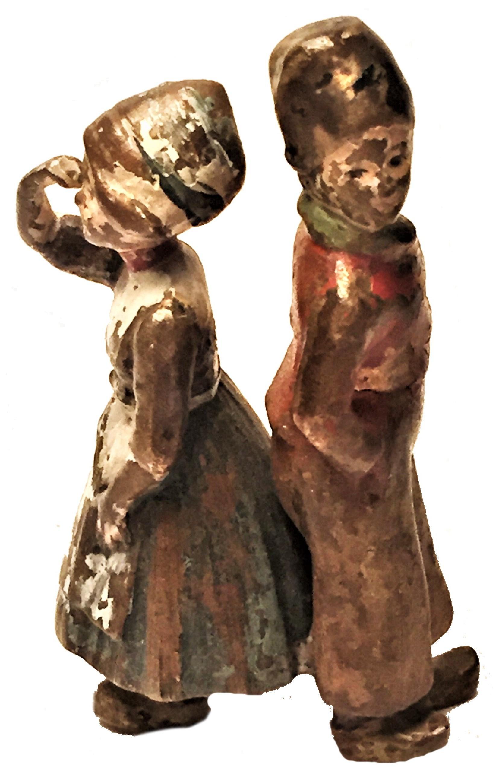 Painted Franz Xavier Bergmann, Quarrel, Miniature Vienna Bronze Sculpture, circa 1900 For Sale