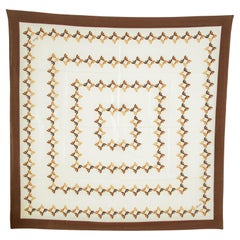 Franzi Silk Scarf Brown and White 1970s
