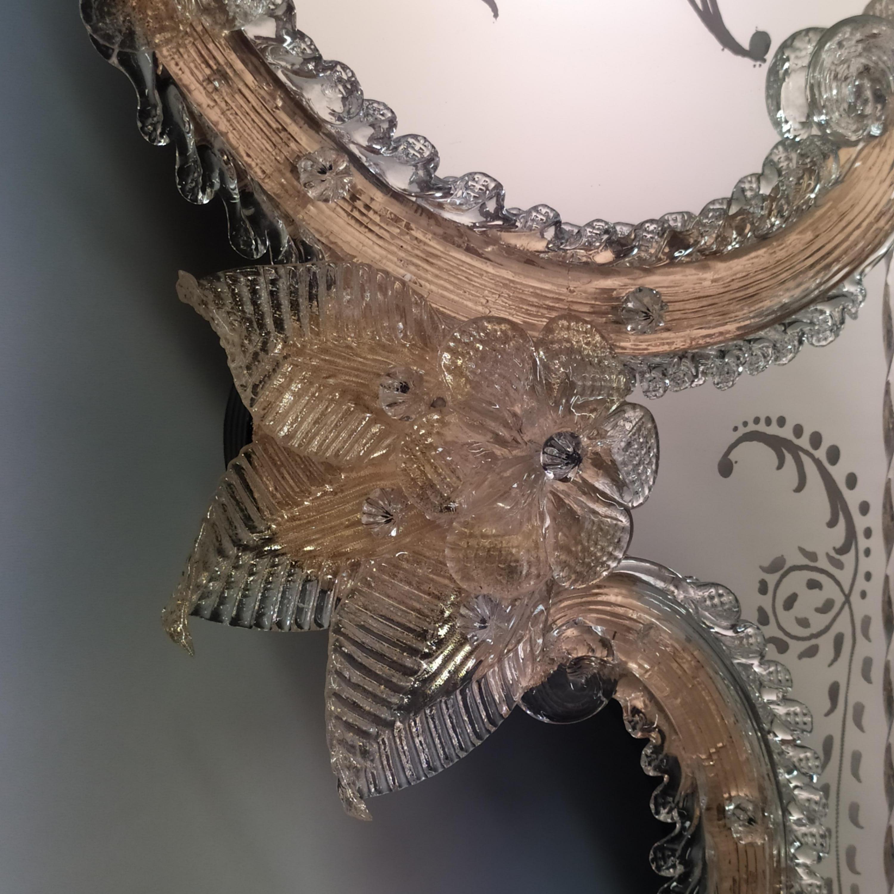 „Frari“ Specchio Veneziano in Vetro di Murano von Fratelli Tosi Murano (Handgefertigt) im Angebot