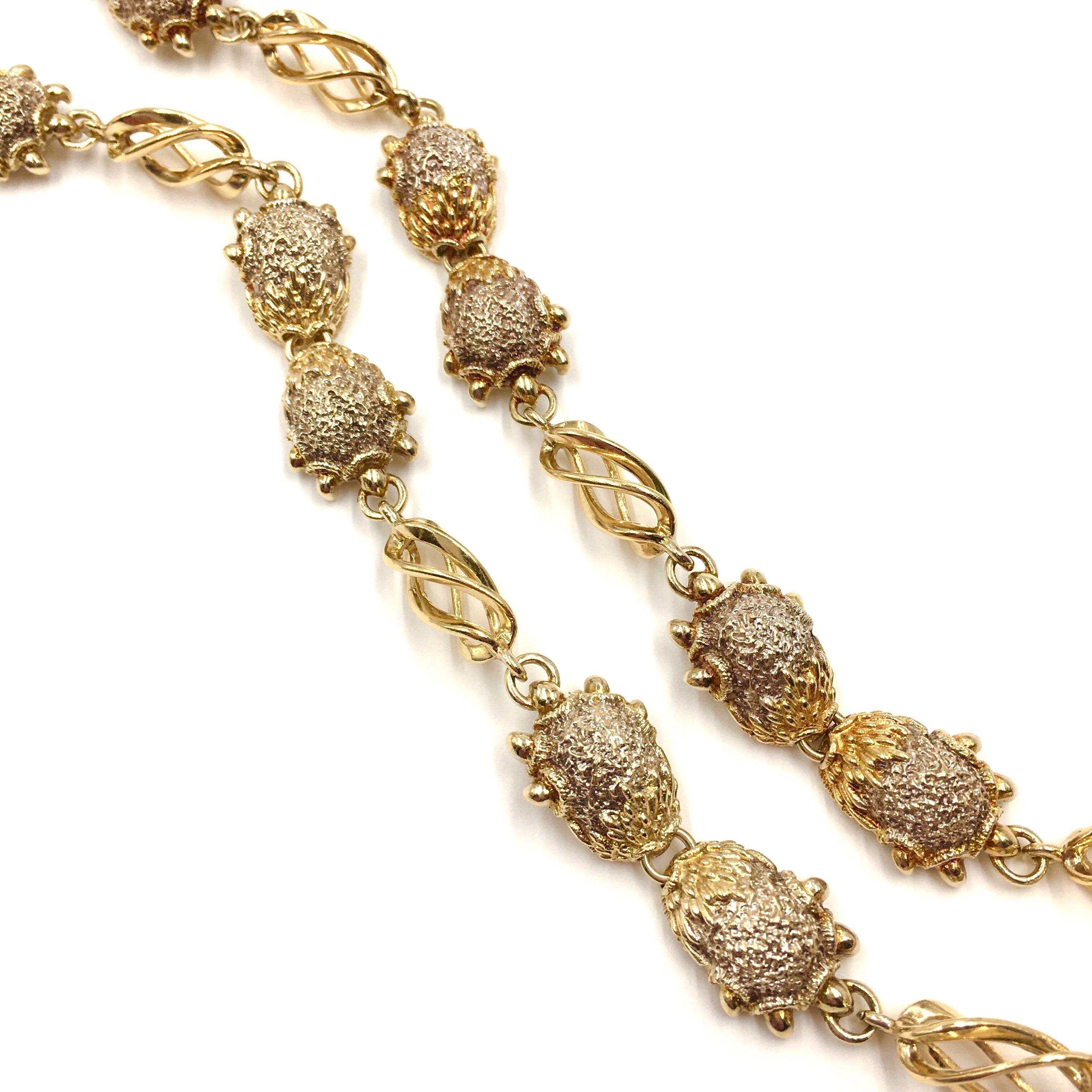 Round Cut Frascarolo 18 Karat Yellow Gold, Diamond and Emerald Necklace and Pendant
