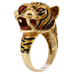 Italien Emaille-Gold-Pantherring vonscarolo