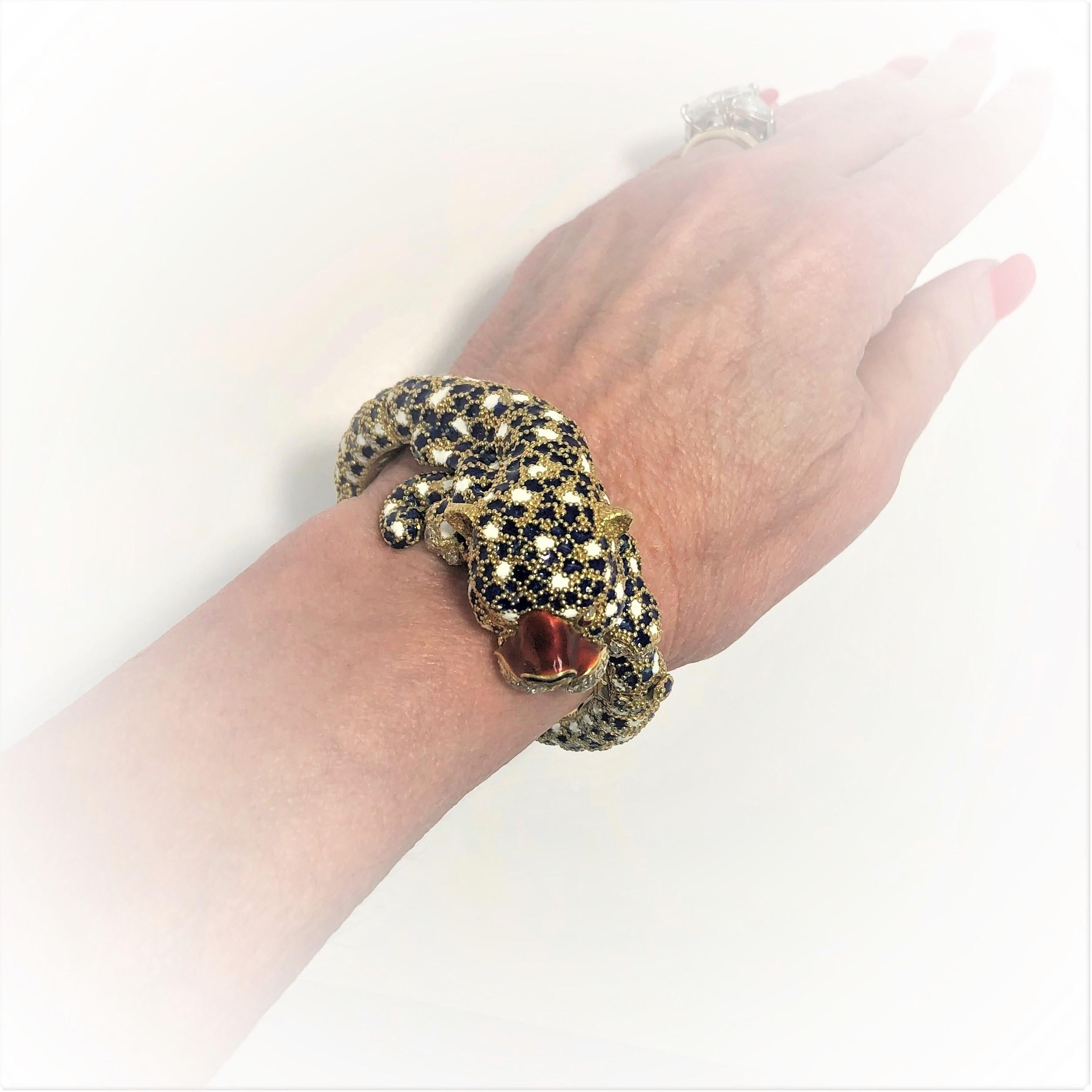 Frascarolo Leopard Bracelet with Enamel and Diamonds 3