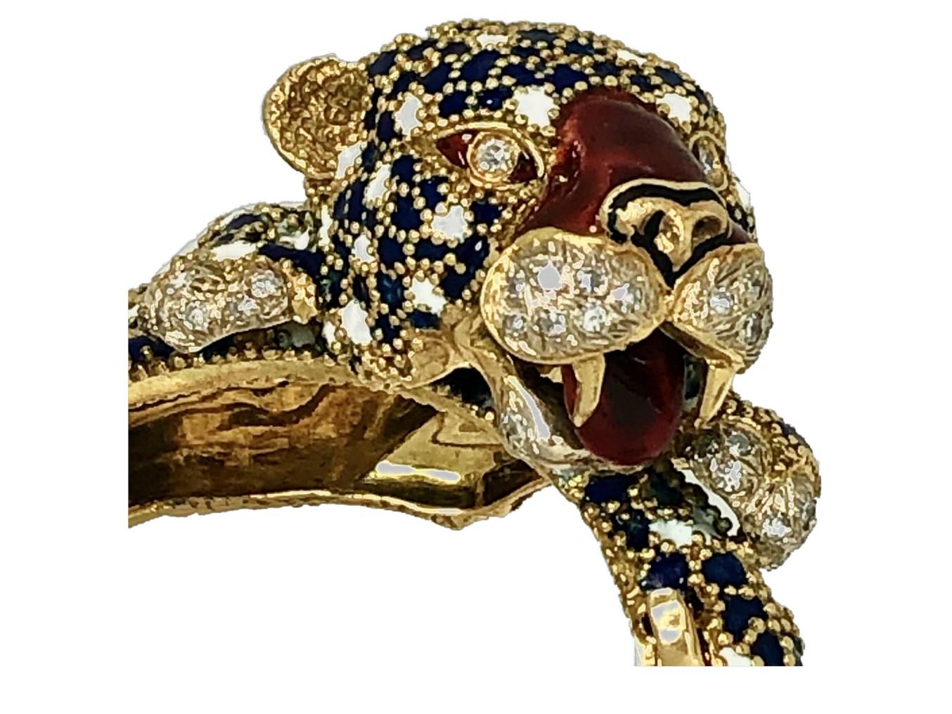 Frascarolo Leopard Bracelet with Enamel and Diamonds 1