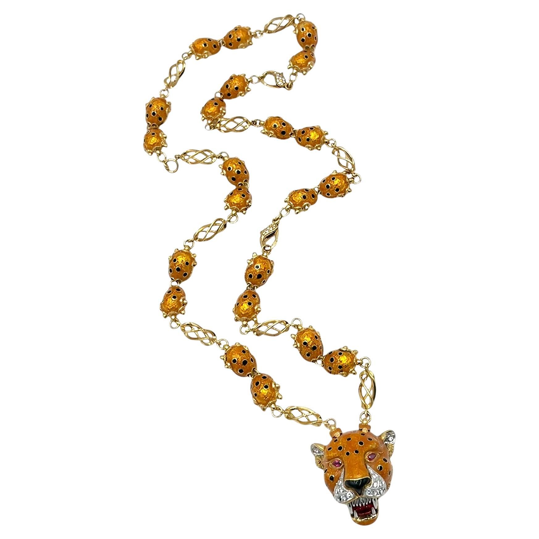 Leopard Necklace - 62 For Sale on 1stDibs | leopard pendant Leopard Necklace - 62 For Sale on 1stDibs | leopard pendant