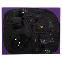 A Taylor Huile sur toile noire et violette
