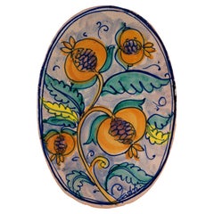 Fratantoni Grande plaque murale en céramique majolique avec décor de fruits, Italie 1950-196
