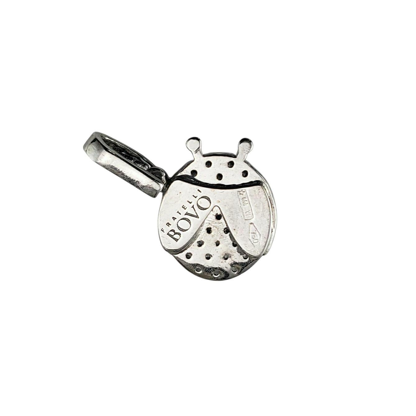 Fratelli 18 Karat White Gold and Clear Stone Ladybug Charm #22725 In Good Condition For Sale In Washington Depot, CT