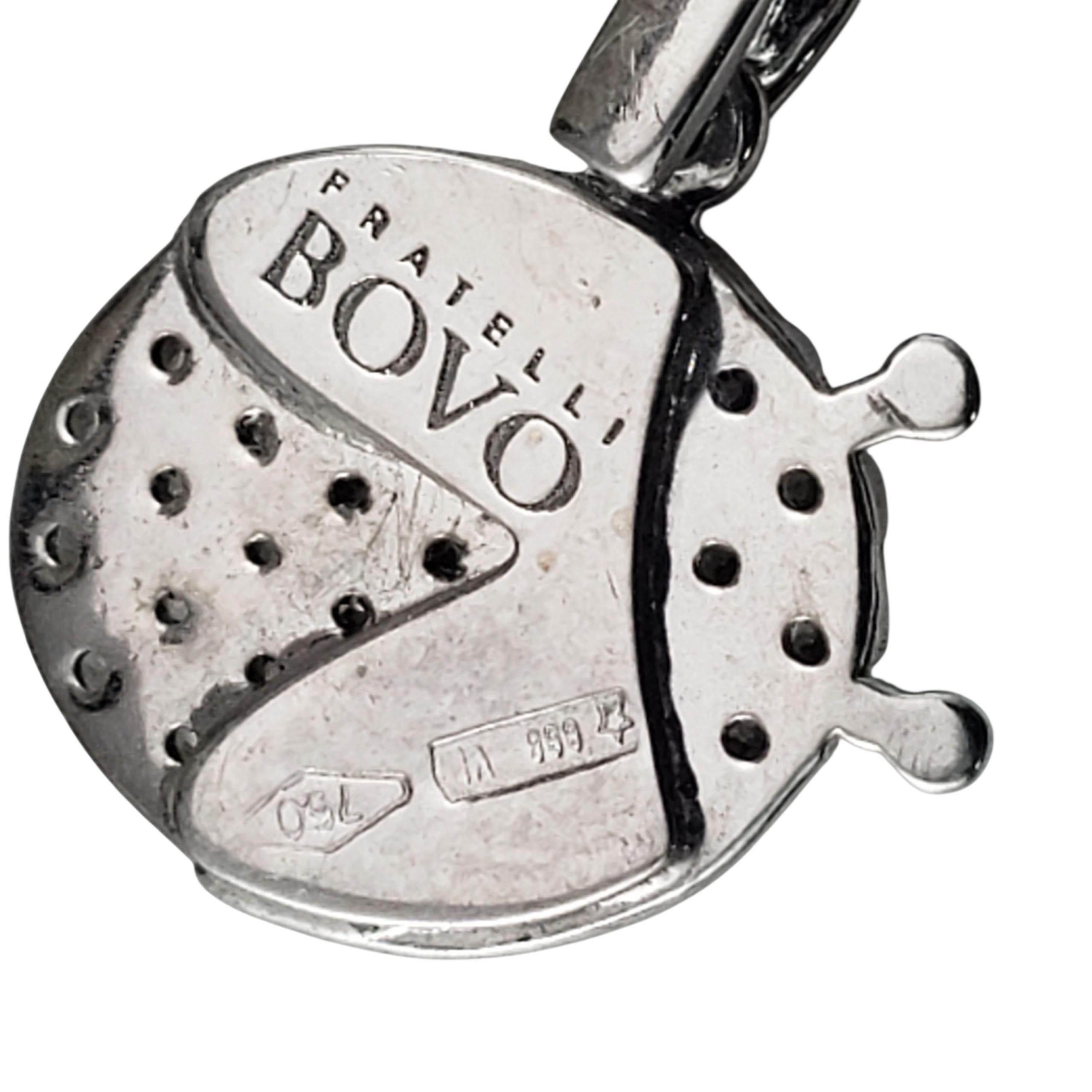 Fratelli 18 Karat White Gold and Clear Stone Ladybug Charm #22725 For Sale 2