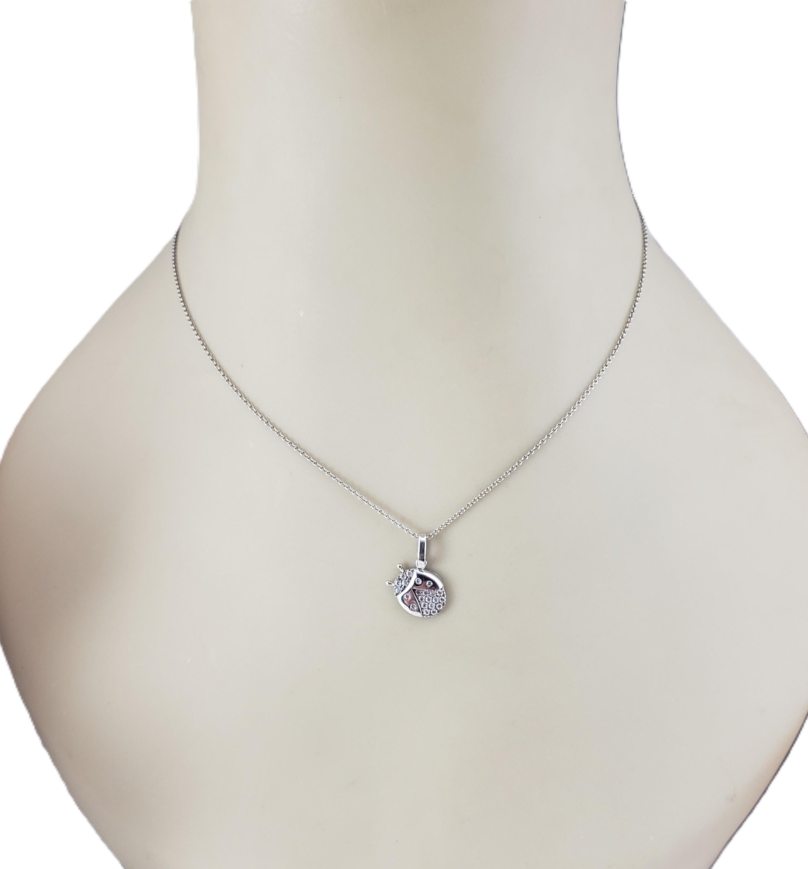 Fratelli 18 Karat White Gold and Clear Stone Ladybug Charm #22725 For Sale 3