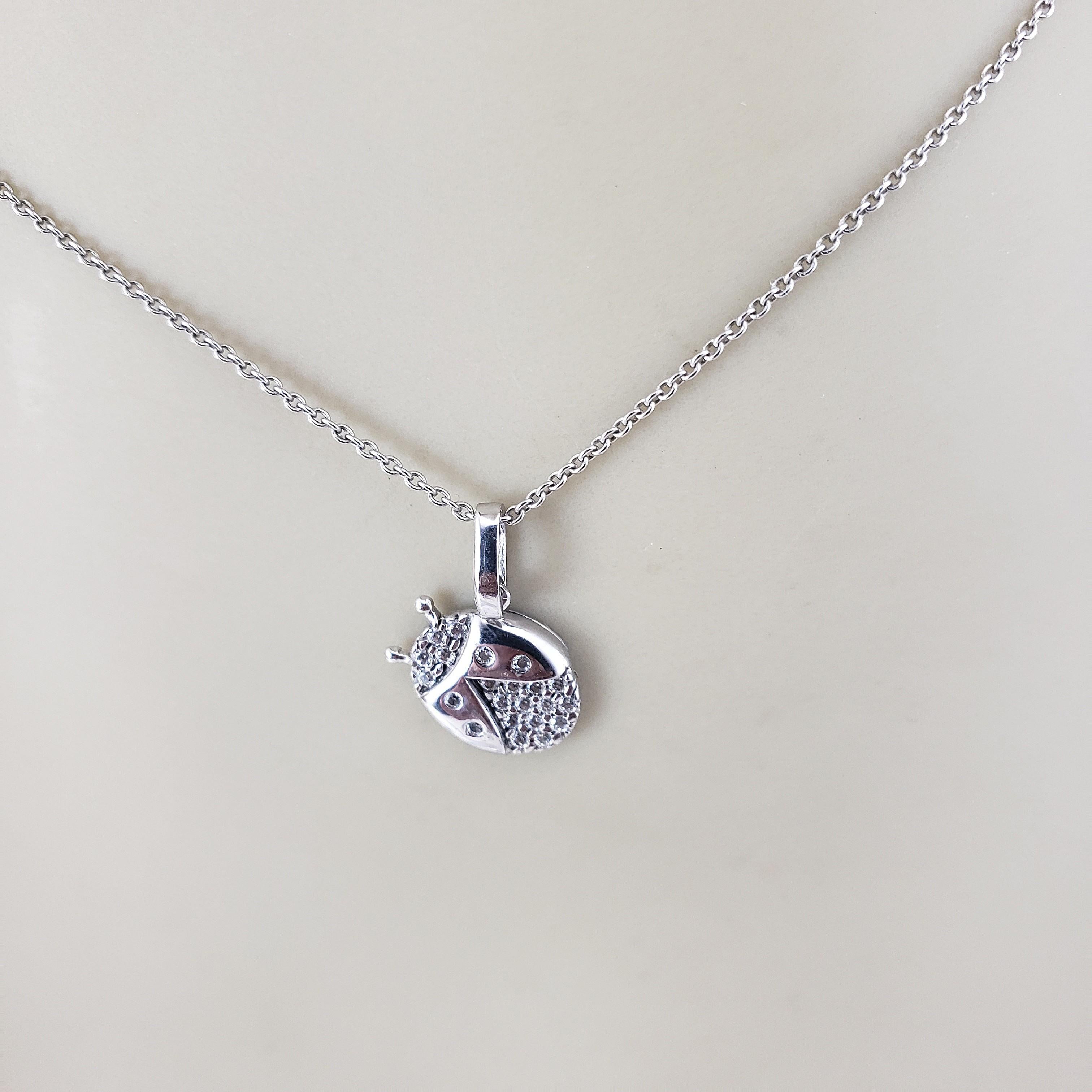 Fratelli 18 Karat White Gold and Clear Stone Ladybug Charm #22725 For Sale 4