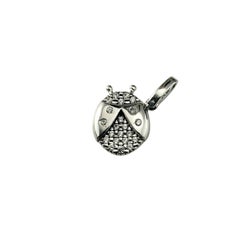 Fratelli 18 Karat White Gold and Clear Stone Ladybug Charm #22725