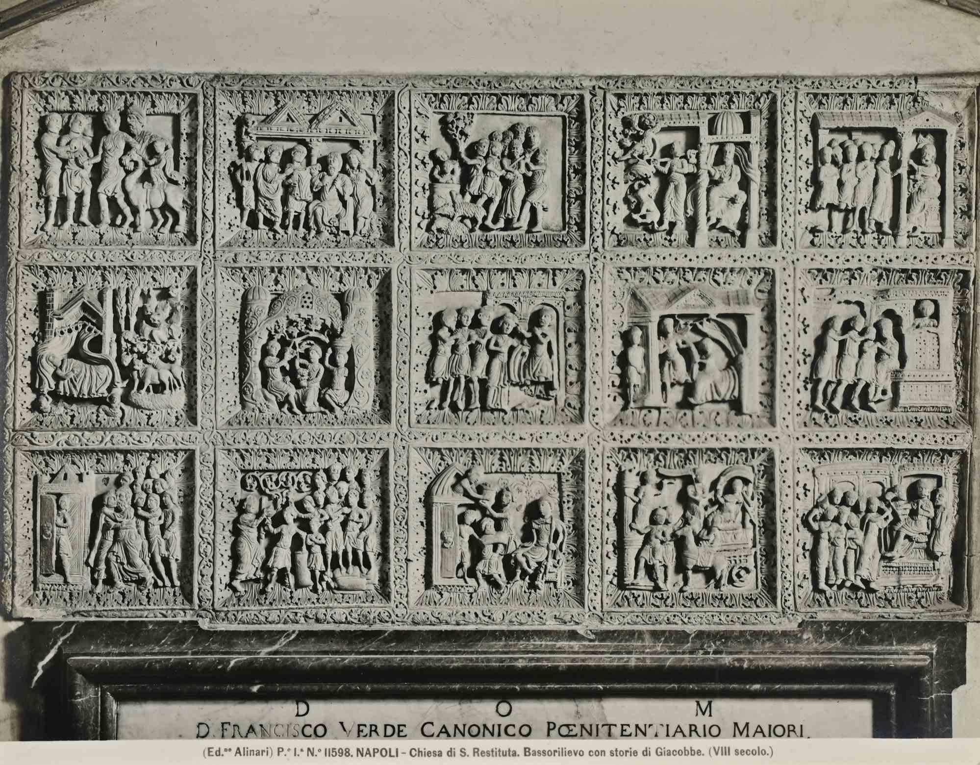 Die Church's Restituita, Neapel, Vintage Foto ist ein Foto realisiert in der 1886 ca., von F.lli Alinari.

Das Foto zeigt die Kirche S. Restituita in Neapel, das marmorne Flachrelief mit der Geschichte von Giacobbe (VIII. Abschnitt)

Gute