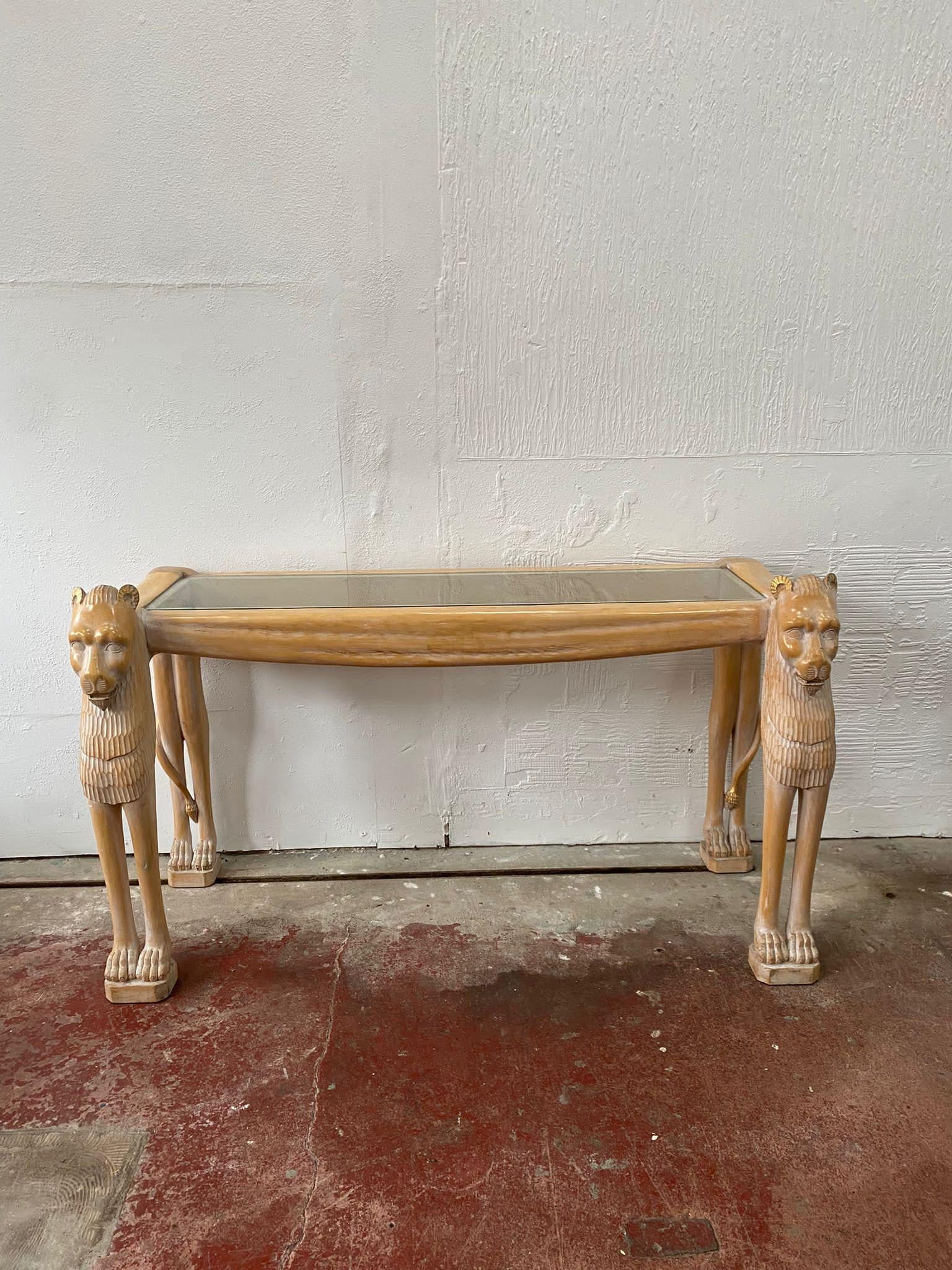 Wood Fratelli Boffi Lion Console Table For Sale