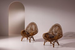 Fratelli Castano Loungesessel aus Bambus und Rattan, Italien, 1960er Jahre
