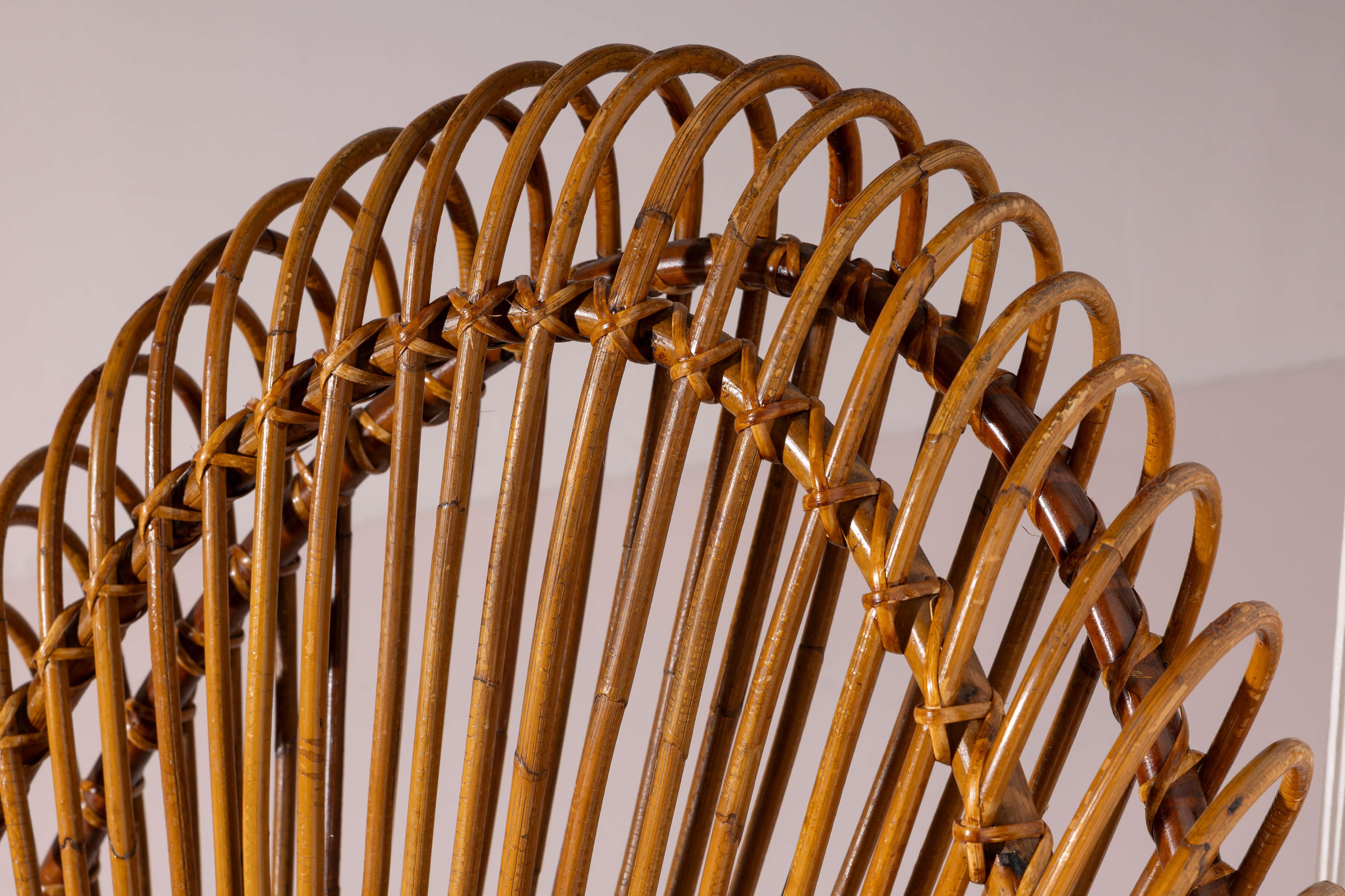 Tumbonas de bambú y ratán Fratelli Castano, Italia, años 60 mediados del siglo XX en venta