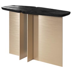 Console contemporanea Fratelli Small in Wood e ottone