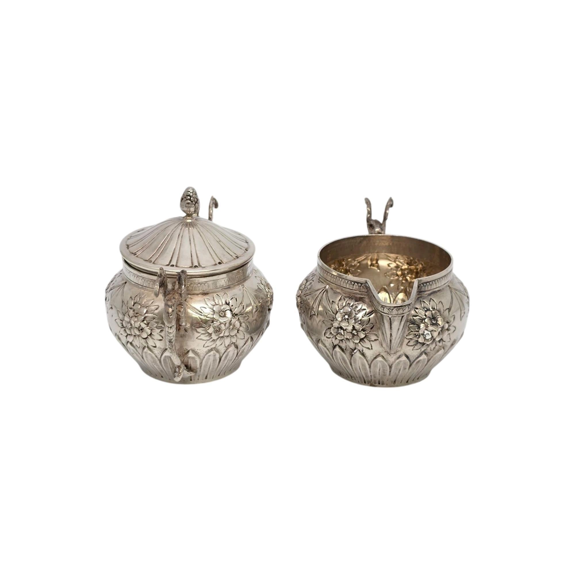 da uomo o donna Fratelli Coppini Italy 800 Silver Dragon Creamer and Sugar Bowl Set #21586 in vendita