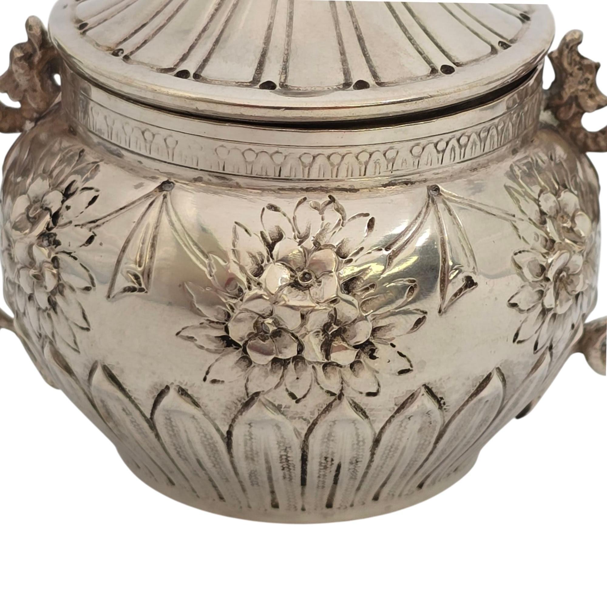 Fratelli Coppini Italy 800 Silver Dragon Creamer and Sugar Bowl Set #21586 in vendita 3