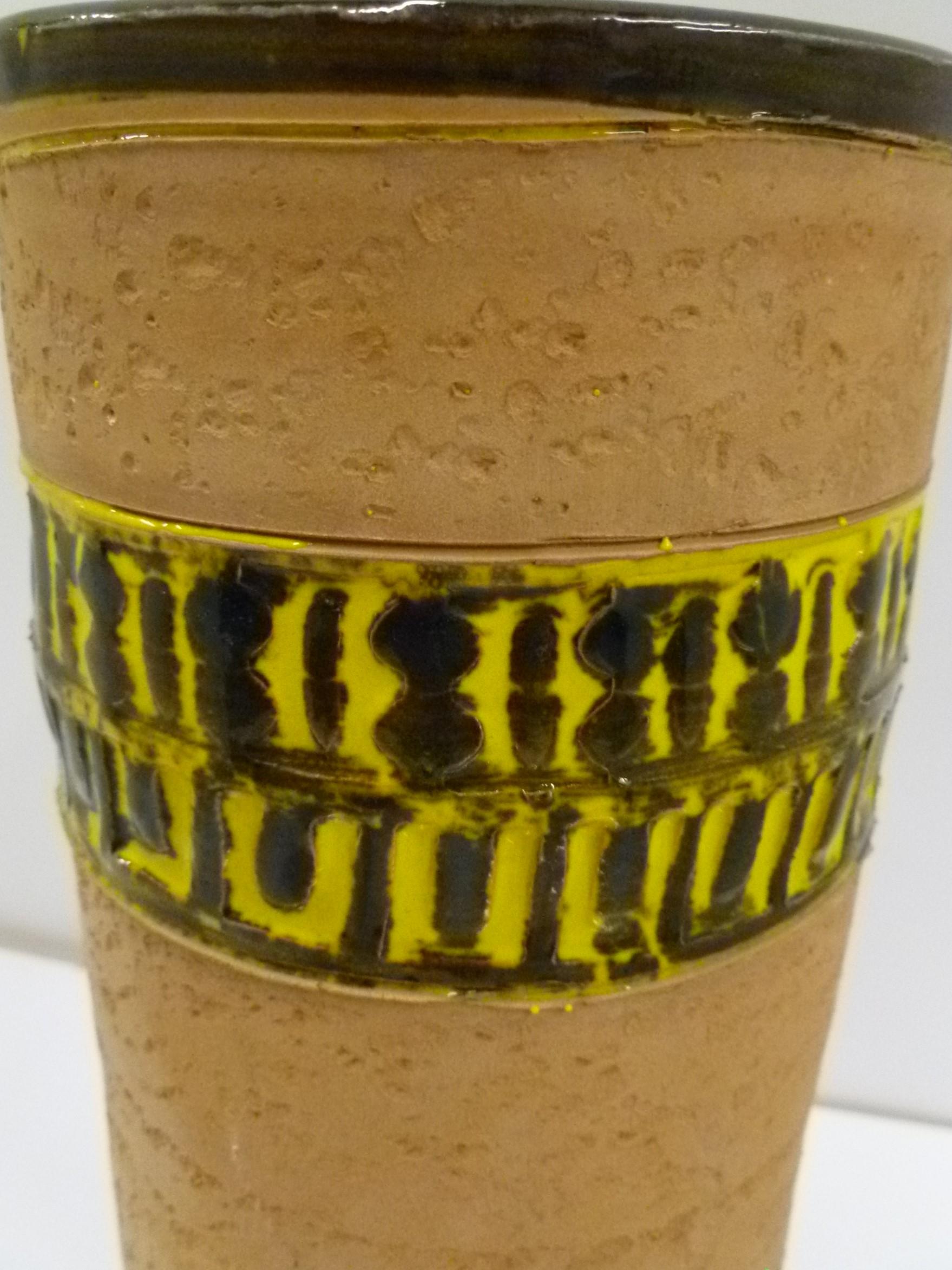 Fratelli Fanciullacci Bitossi Midcentury Italian Modern Pottery Vase Londi, 1960 In Good Condition In Miami, FL