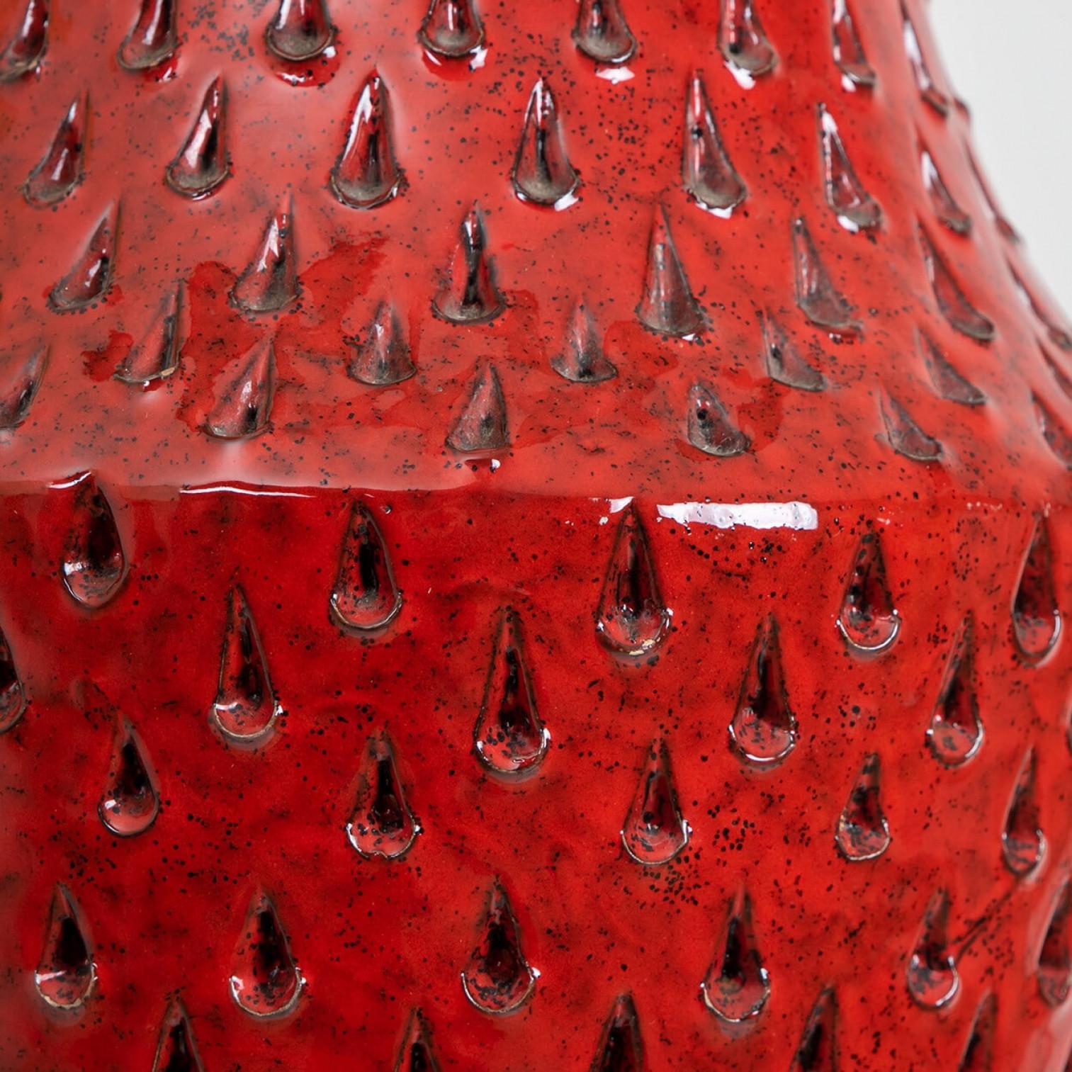 Fratelli Fanciullacci Ceramic Table Lamp with New Custom Made Lampshade, 1970 For Sale 5