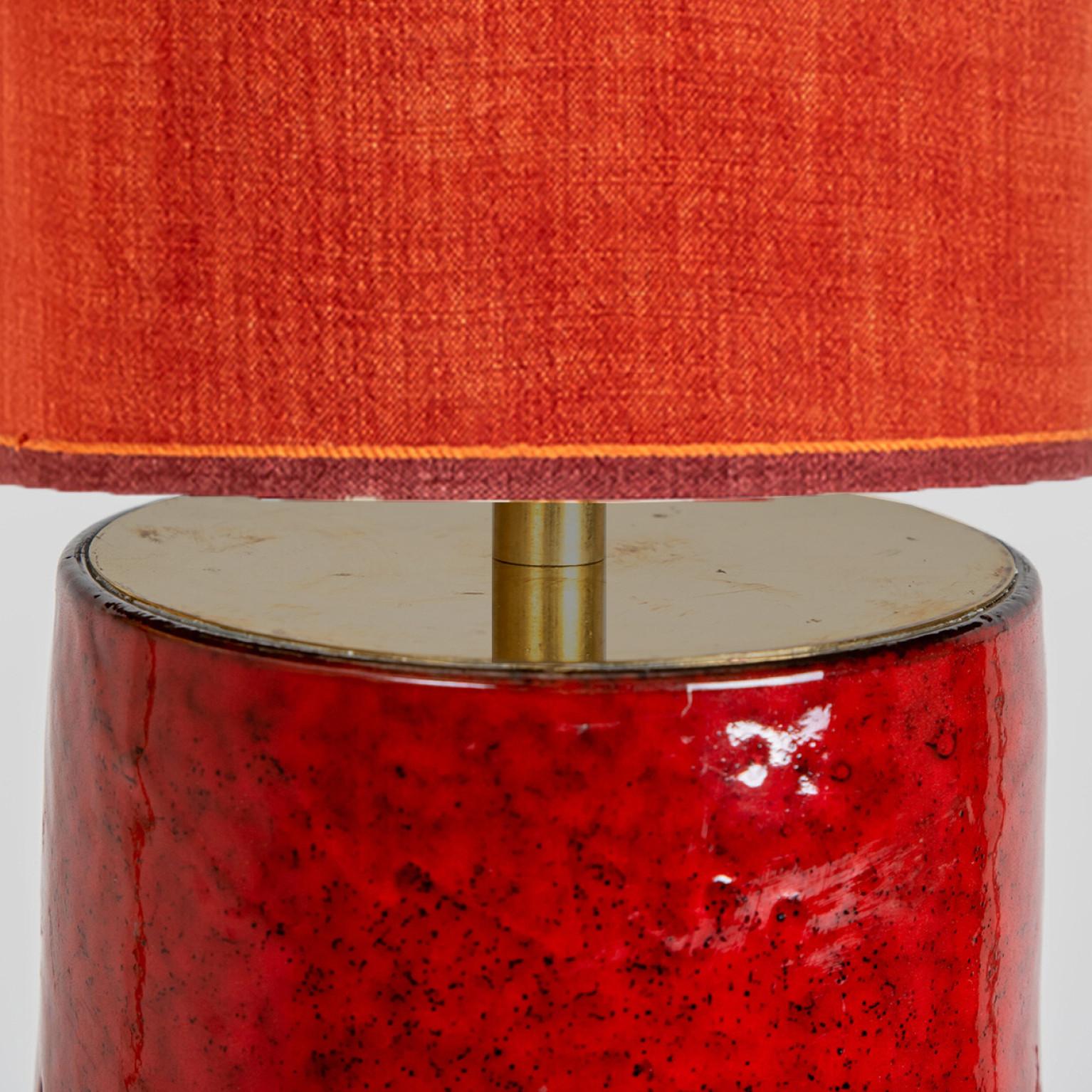 Fratelli Fanciullacci Ceramic Table Lamp with New Custom Made Lampshade, 1970 For Sale 10