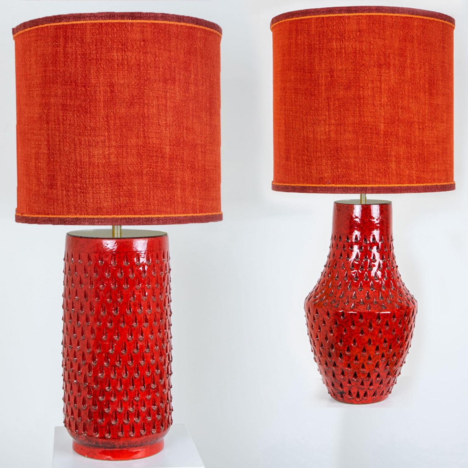 Fratelli Fanciullacci Ceramic Table Lamp with New Custom Made Lampshade, 1970 For Sale 11