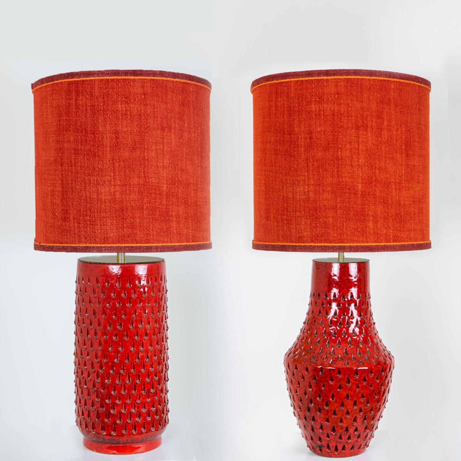 Fratelli Fanciullacci Ceramic Table Lamp with New Custom Made Lampshade, 1970 For Sale 12