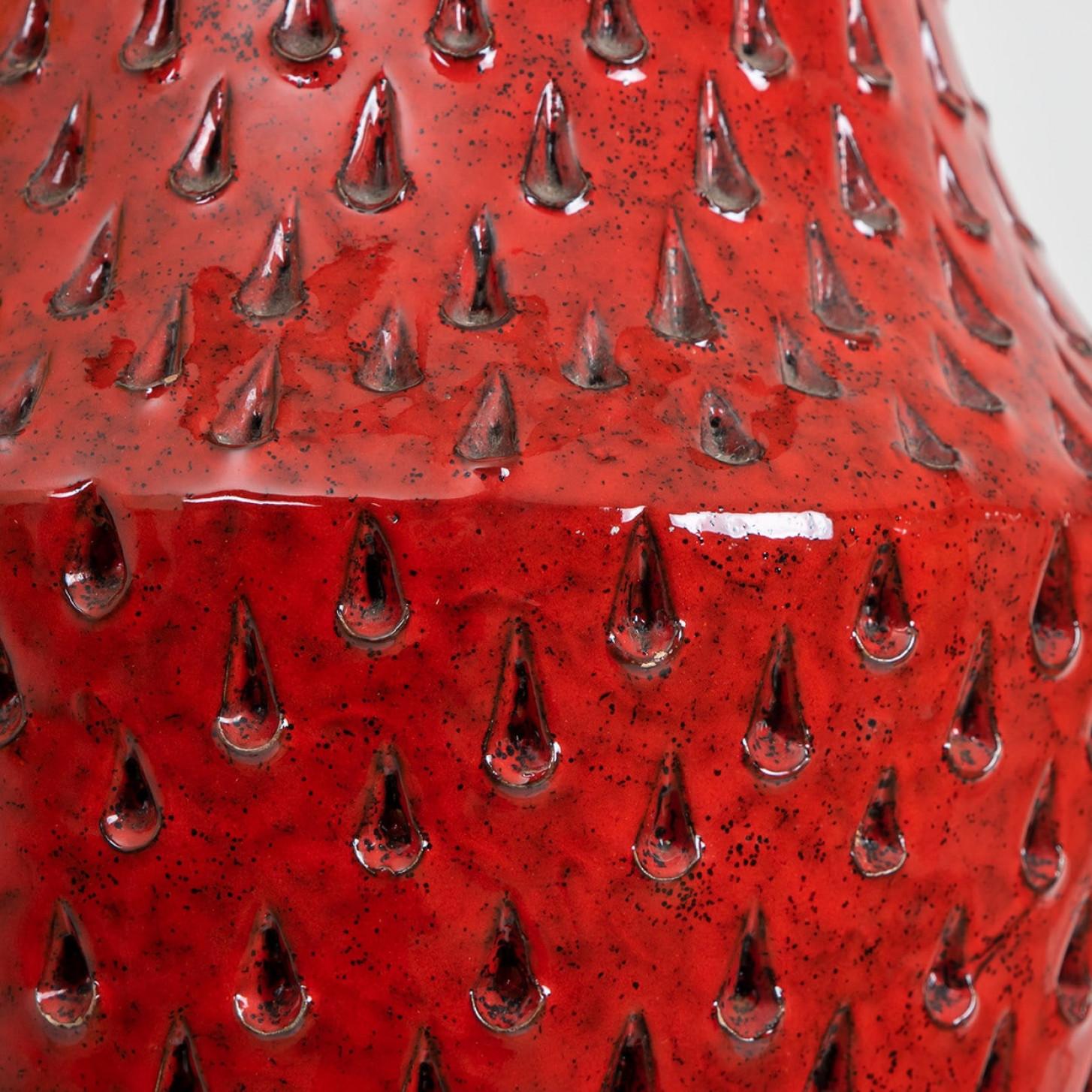 Other Fratelli Fanciullacci Ceramic Table Lamp with New Custom Made Lampshade, 1970 For Sale