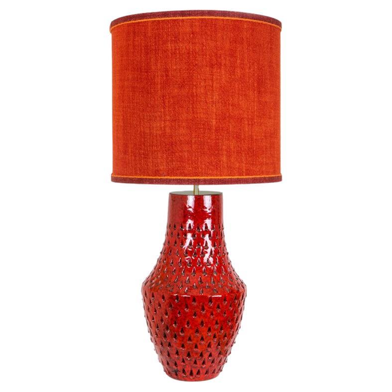 Fratelli Fanciullacci Ceramic Table Lamp with New Custom Made Lampshade, 1970