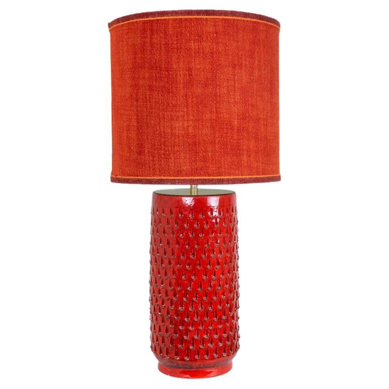 Fratelli Fanciullacci Ceramic Table Lamp with New Custom Made Lampshade For Sale