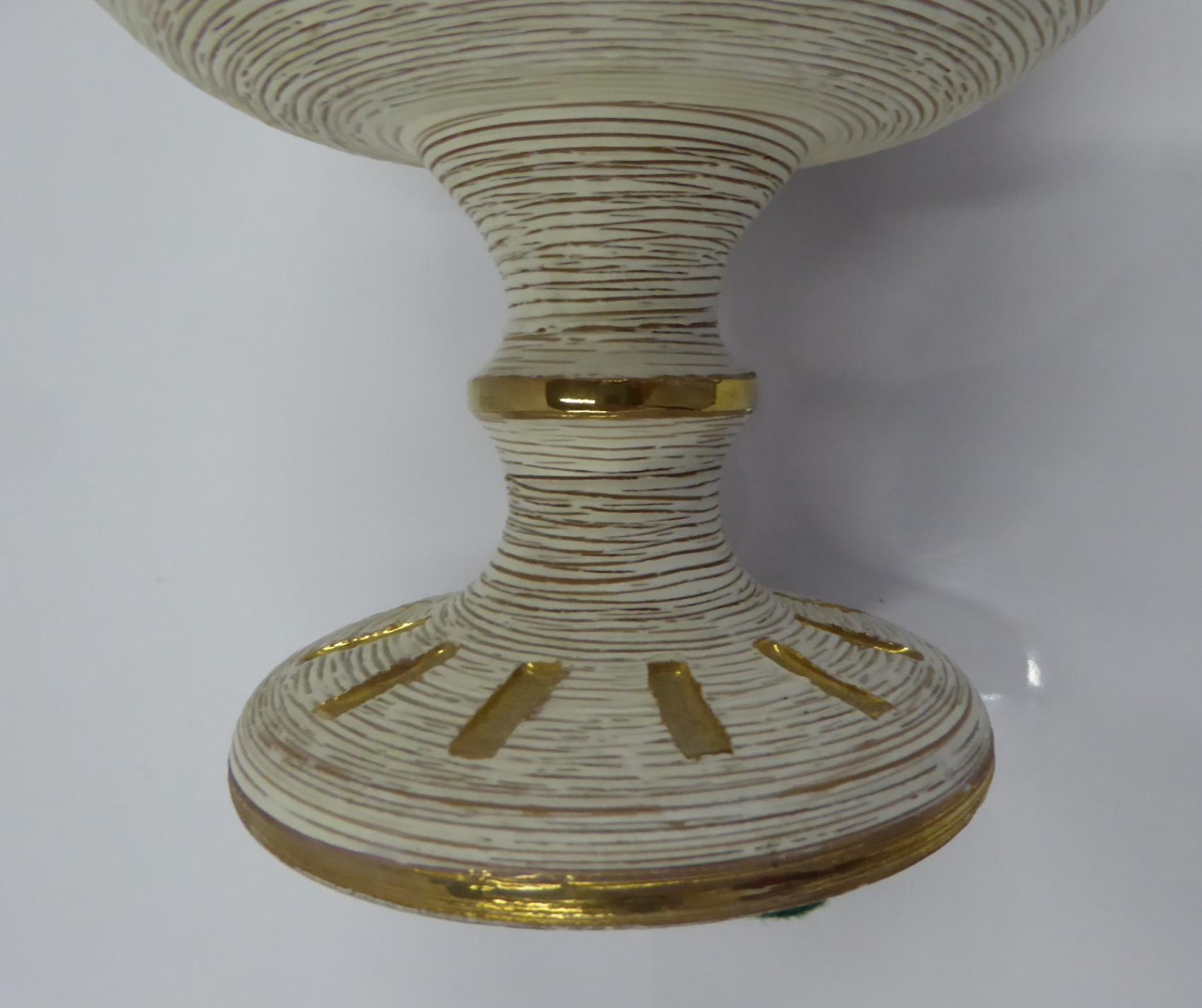 Fratelli Fanciullacci Chalice Shaped Textured Italian Modern Pottery Vase, 1960s 1
