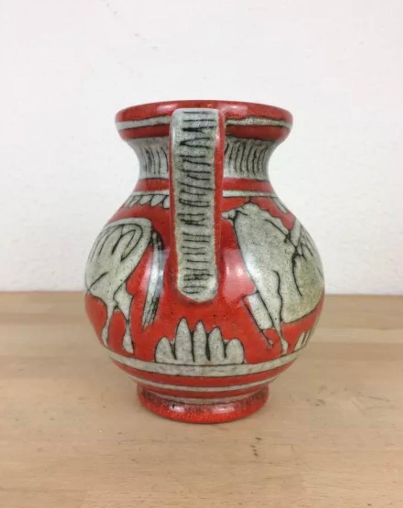 Mid-Century Modern Fratelli Fanciullacci (circa 1960s) ceramic hand painted cowboy Vase For Sale
